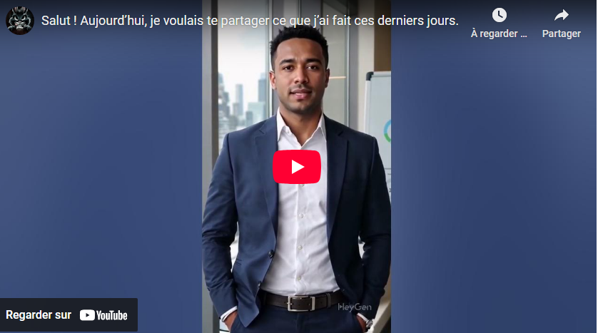 Salut ! Aujourd’hui, je voulais te partager ce que j’ai fait ces derniers jours