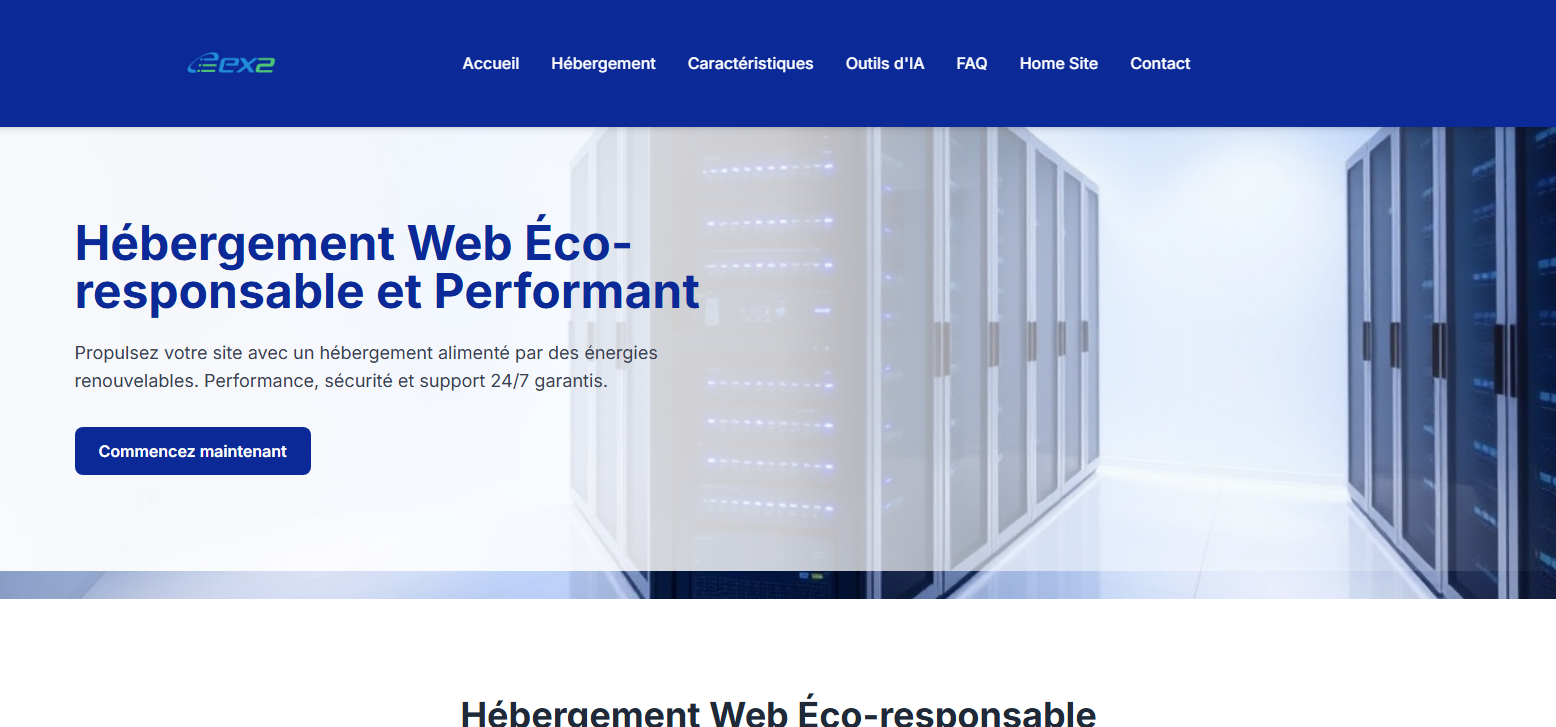Salut ! Je viens de terminer une page simple sur l’hébergeur EX2.