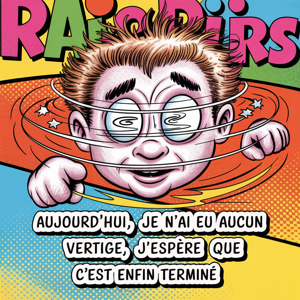 Aujourd’hui, Je n’ai eu aucun vertige, j’espère que c’est enfin terminé.