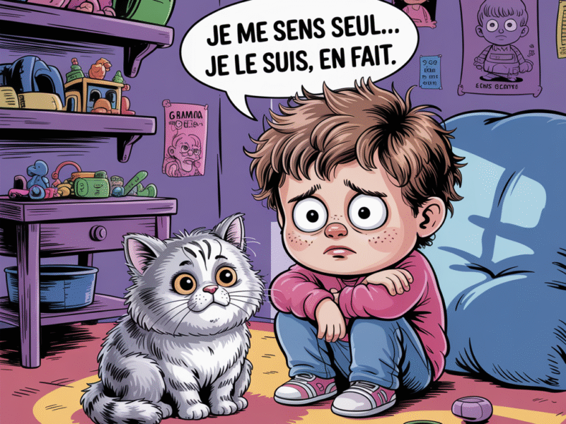 Je me sens seul… je le suis, en fait. Je suis avec Gizmo, mon chat