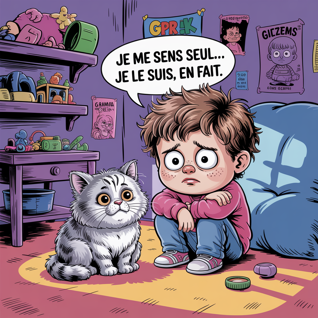 Je me sens seul… je le suis, en fait. Je suis avec Gizmo, mon chat