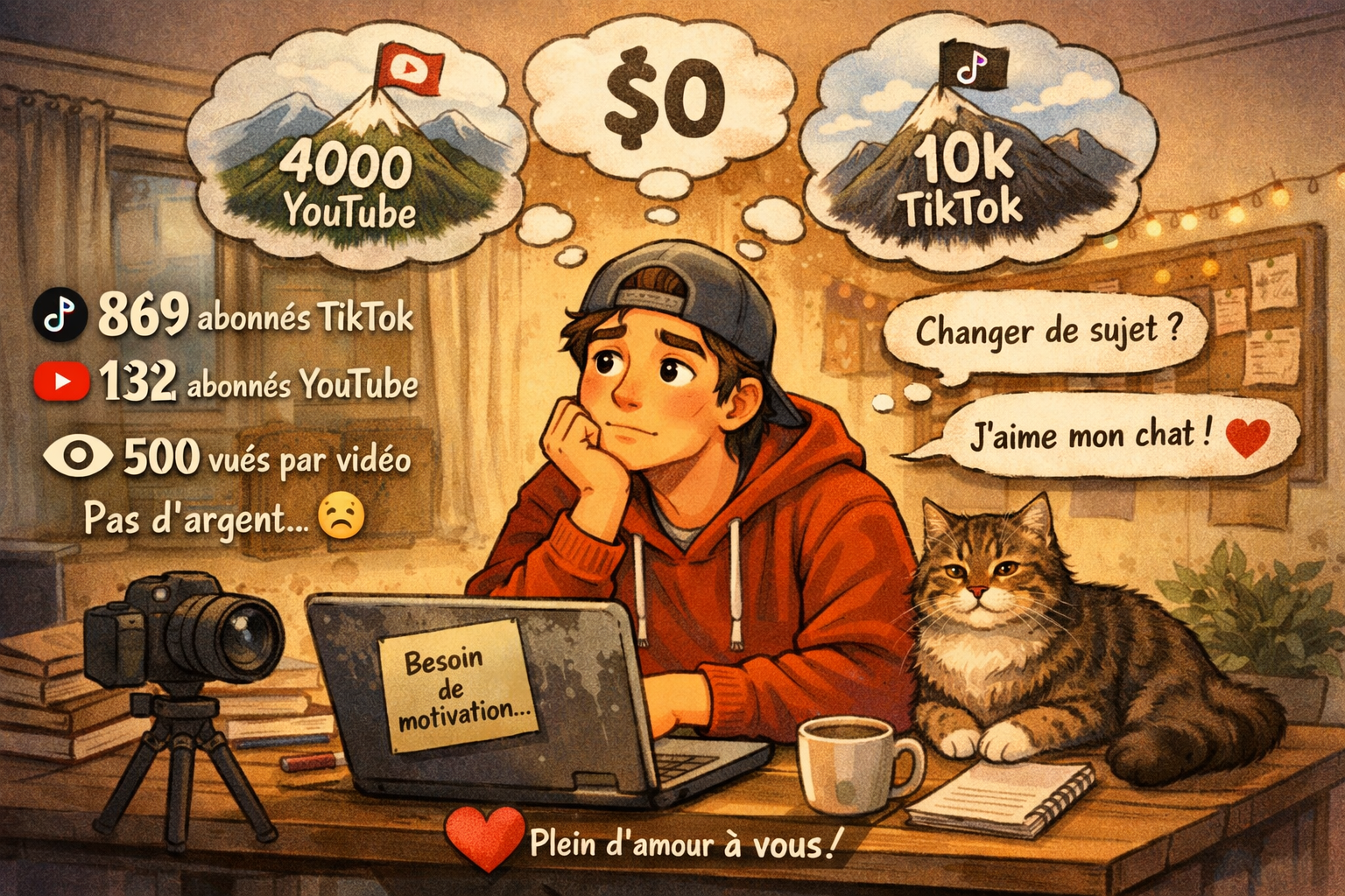 Je suis rendu à 869 abonnés sur TikTok